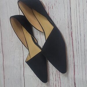 J. CREW Zoe D'Orsay Flat Black Sueded Shoe Size 7